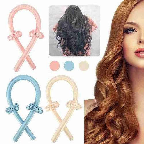 Boucles sans chaleur en satin, ruban de bouclage