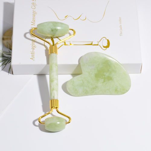 Set gua sha et rouleau de massage visage