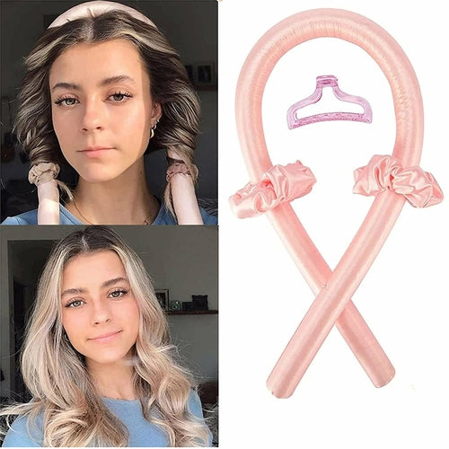 Boucles sans chaleur en satin, ruban de bouclage